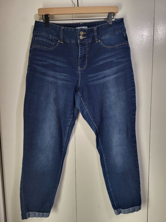 Royalty For Me Denim - Royalty For Me YMI SZ 14 2 Button Ankle Jeans Rolled Cuff